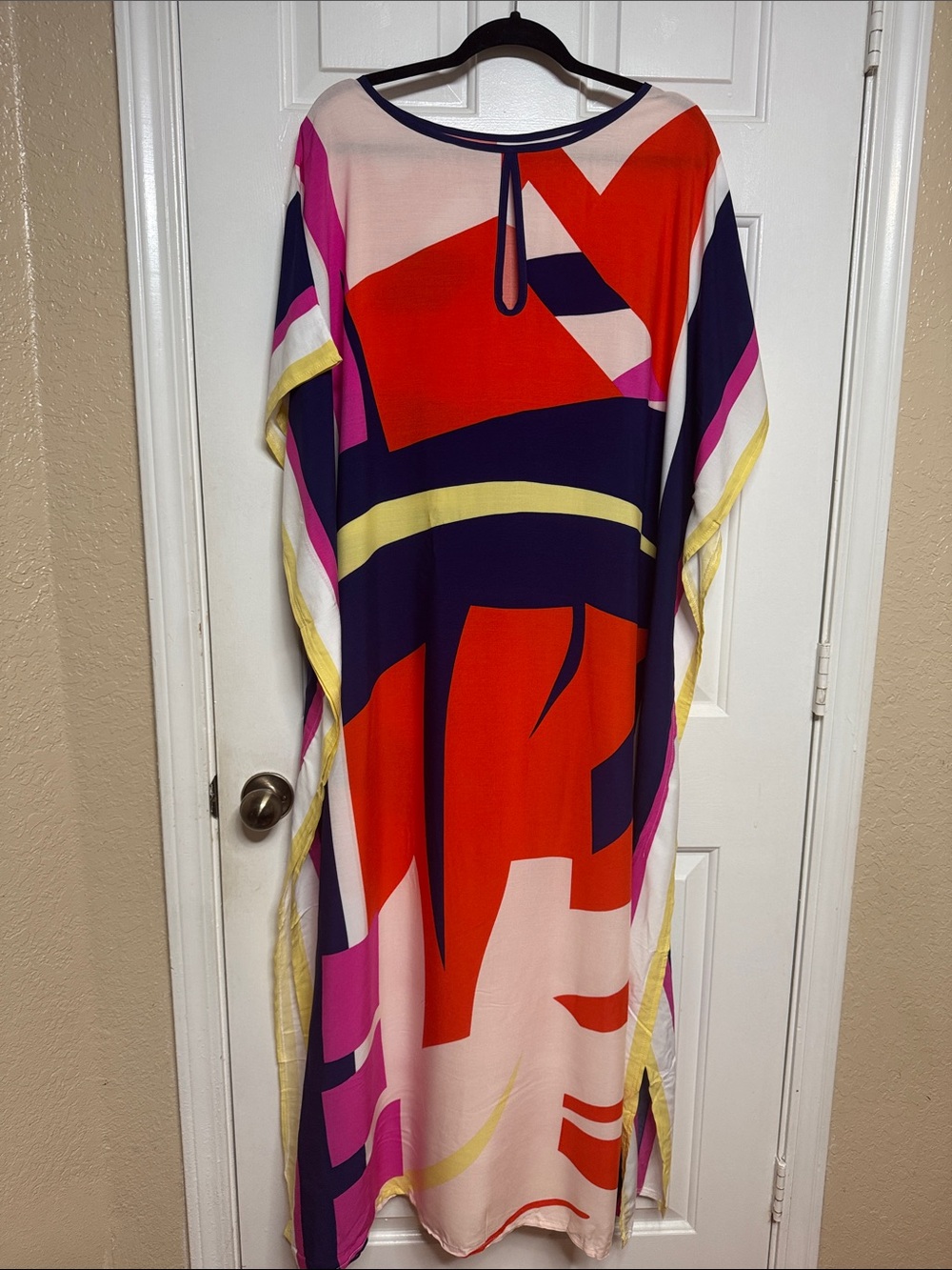 Bsubseach Women’s Kaftan Beach Cover Up One Size M-XXL Abstract Print NWOT